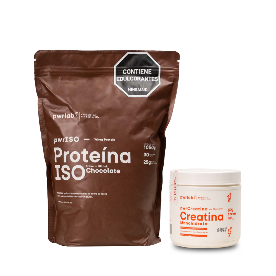 Crecimiento muscular - Proteína ISO Chocolate 1050g + Creatina 300g