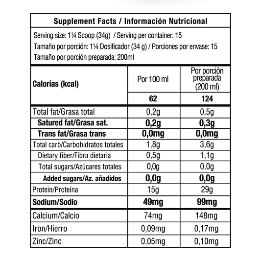 Proteína ISO Vanilla | 510 g | 15 servicios