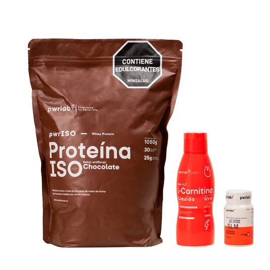 Acelera tu metabolismo – Proteína ISO Chocolate 1050g + L-Carnitina + Slm