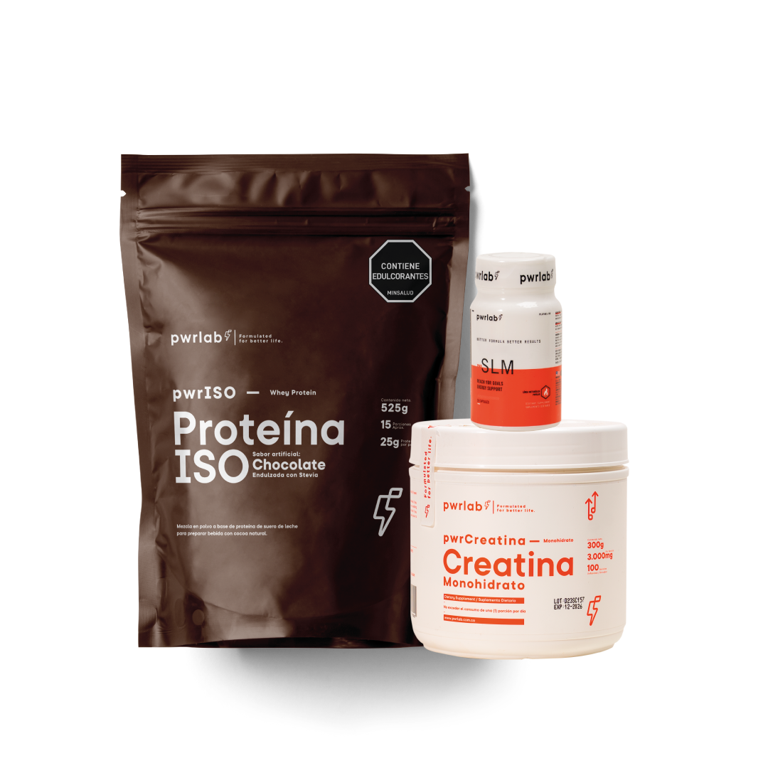 Maximizar resultados | Proteína ISO Chocolate 525g (15 servicios) + Creatina 300g + Slm