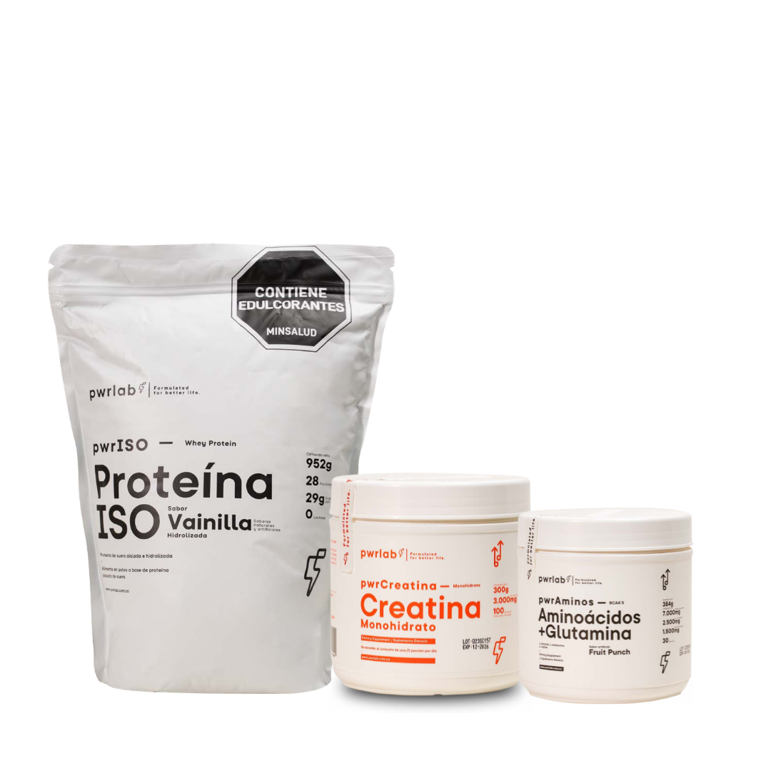 Mejor rendimiento - Proteína ISO Vainilla 952g + Aminoácidos + Glutamina 384g + Creatina 300g