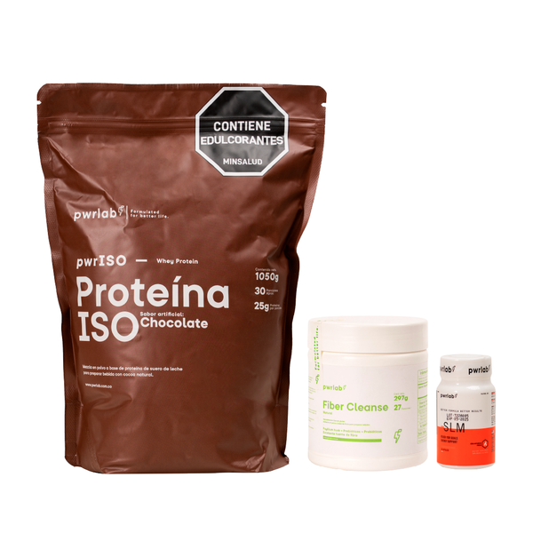 Bienestar total - Proteína ISO Chocolate + Slm + Fiber Cleanse