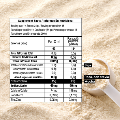 Proteína ISO Vanilla | 510 g | 15 servicios